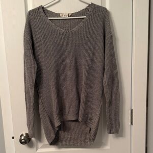 Harlow Gray V-Neck Knit Sweater